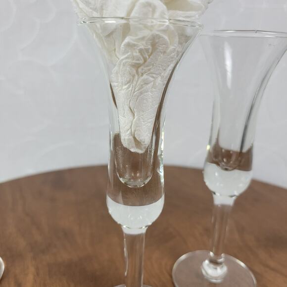 Vintage MCM Blown Clear Glass Cordial Liquor Cocktail 6" Tall Set of 4‎ Glasses - Picture 13 of 13